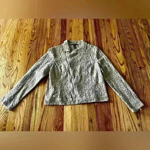 Chicos Women Lace Moto Jacket Size 2/Medium